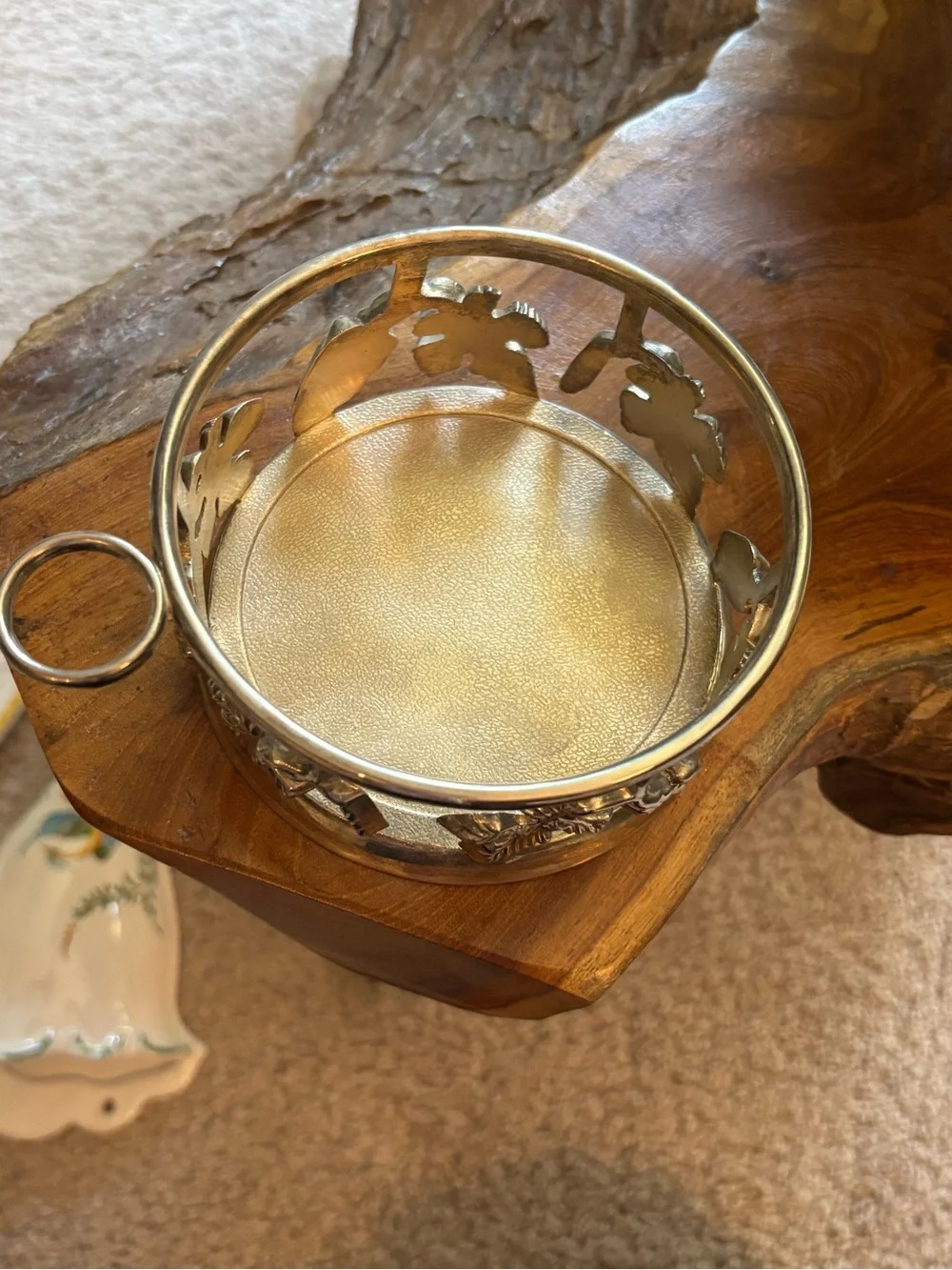 International silver company grape pattern wine coaster